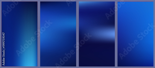 Abstract blue gradient backgrounds a series of four vertical panels