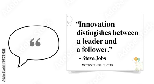 Steve Jobs quote on innovation distinguishing leaders from followers.