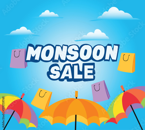 monsoon sale abstract or poster for Monsoon  Offer or Sale with creative design