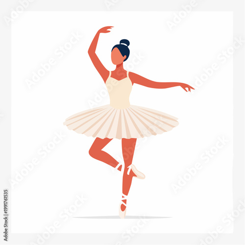 Ballet Dancer in Tutu Performing Graceful Pose