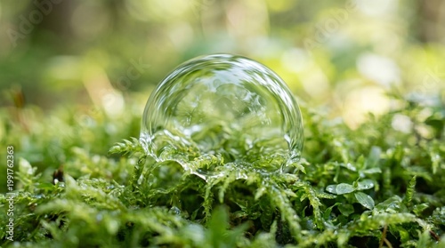 Water Bubble on Moss Macro Nature