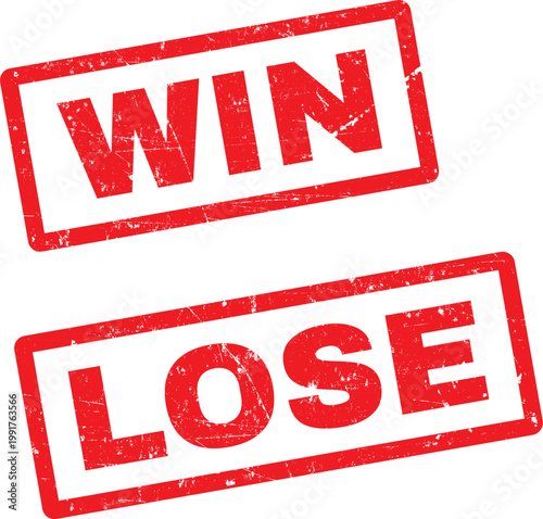 Cuadro en lienzo A win and lose stamp on a white background