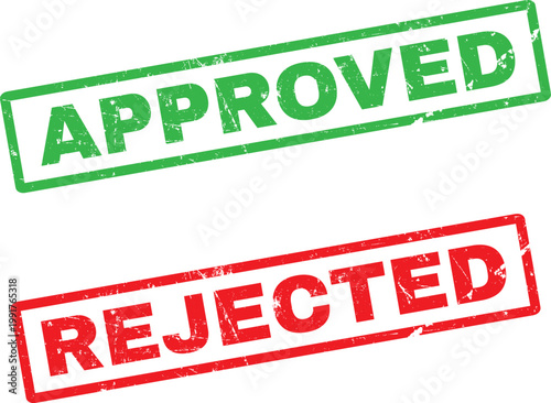Approved and rejected rubber stamps
