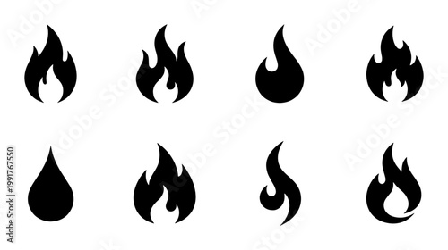 Konstfotografi set of fire flames