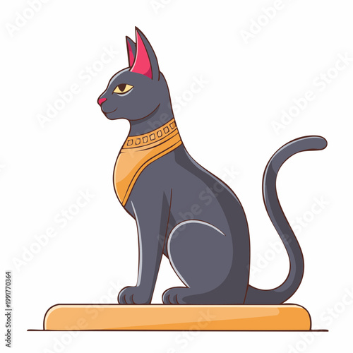 Stylized Egyptian Cat Statue