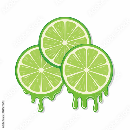 Three Slices of Juicy Lime Dripping