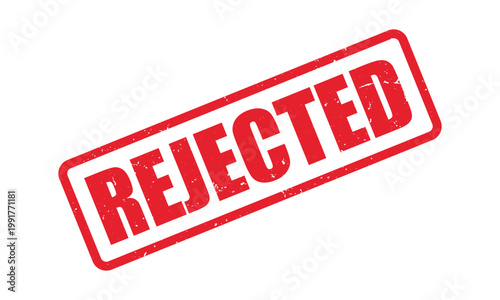 rejected grunge rubber stamp, red text ink vector