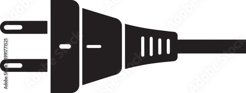 Black and white of a two prong electrical plug with a cord power plug two prong plug