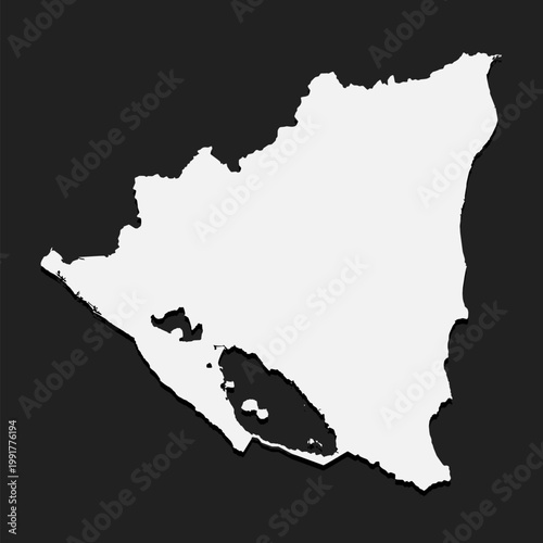 Map Nicaragua, template American outline country