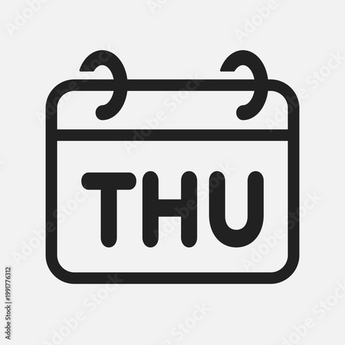 Vector template icon page calendar - day Thursday