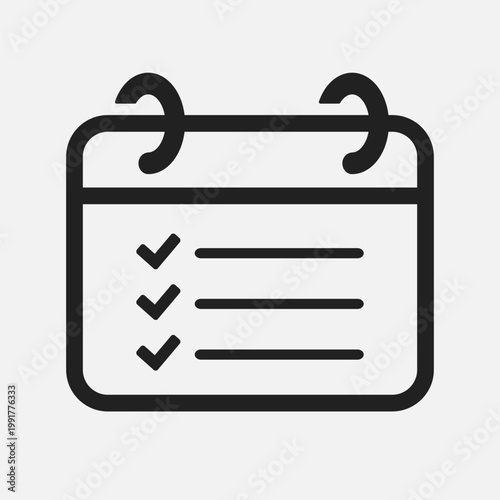 Calendar icon - to do list, shopping checklist