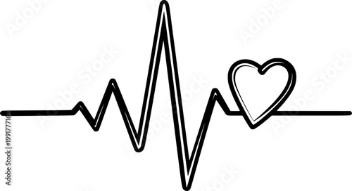 Heartbeat of Life: An elegant graphic representing the rhythm of life, blending the universal symbols of the heartbeat and the heart, signifying life and vitality.