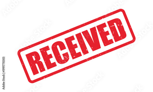 Red received stamp grunge distressed