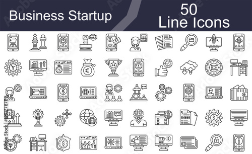 Business Startup Line Icons Set