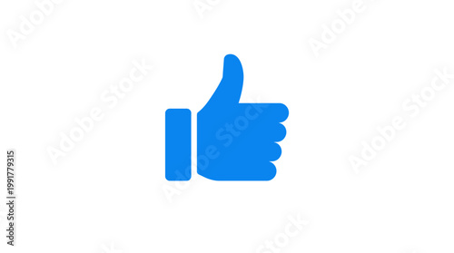 Thumbs Up Like Icon Blue Approval Positive Feedback Social Media Engagement