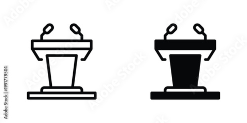 Lectern Vector Line Icon for business and education