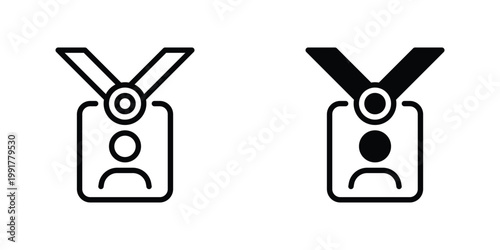 Name Badge Vector Line Icon for business and corporate