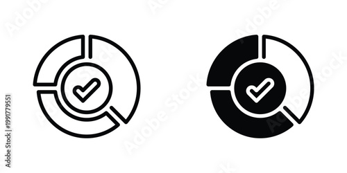 Pie Chart Vector Line Icon for business and finance