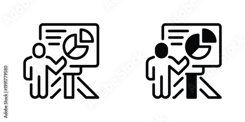 Presenter Vector Line Icon for business and education