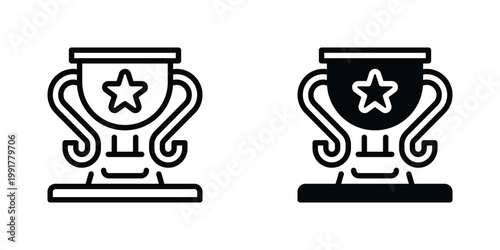 Trophy Vector Line Icon for business and finance