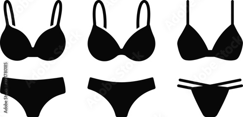 Black swimsuit silhouette collection bikinis and bottoms for summer style