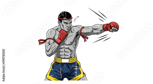Muay Thai Fighter Punching