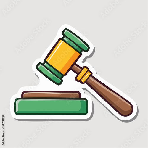 Cartoon Gavel and Sounding Block