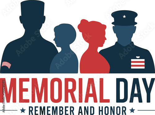 Memorial day silhouette remembering and honoring american heroes with patriotic imagery