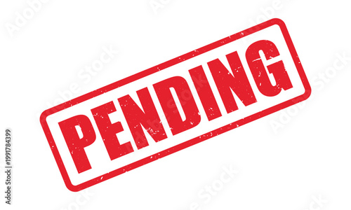 Pending stamp sign. red rectangle grunge design