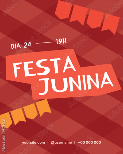festa junina and são joao social media invitation template for brazilian festival promotion