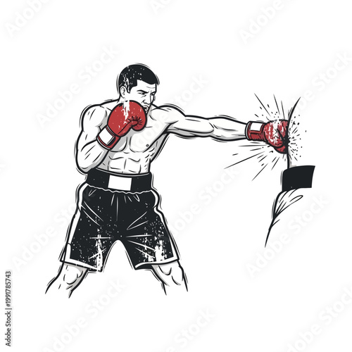 Boxer Punching Punching Bag