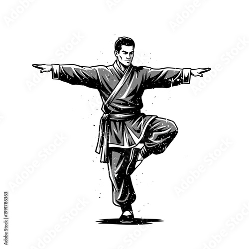 Martial Arts Master Balance Pose