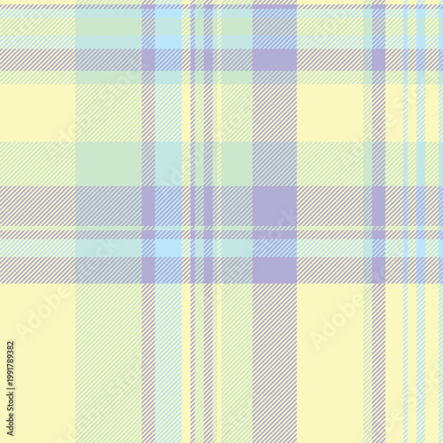 Blanket pattern check texture, pano seamless fabric background. Best vector tartan textile plaid in light and indigo colors.