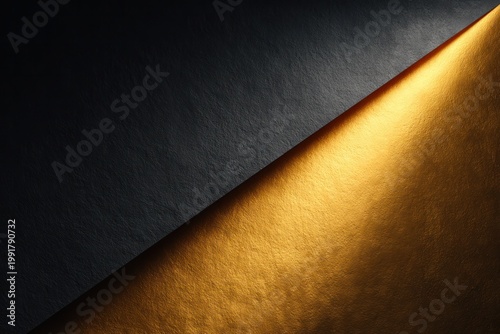 Gold and black diagonal split abstract background design