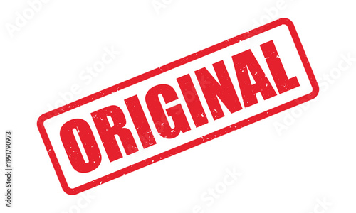 Original rubber stamp, Grunge red original word stamp, vintage original square stamp label