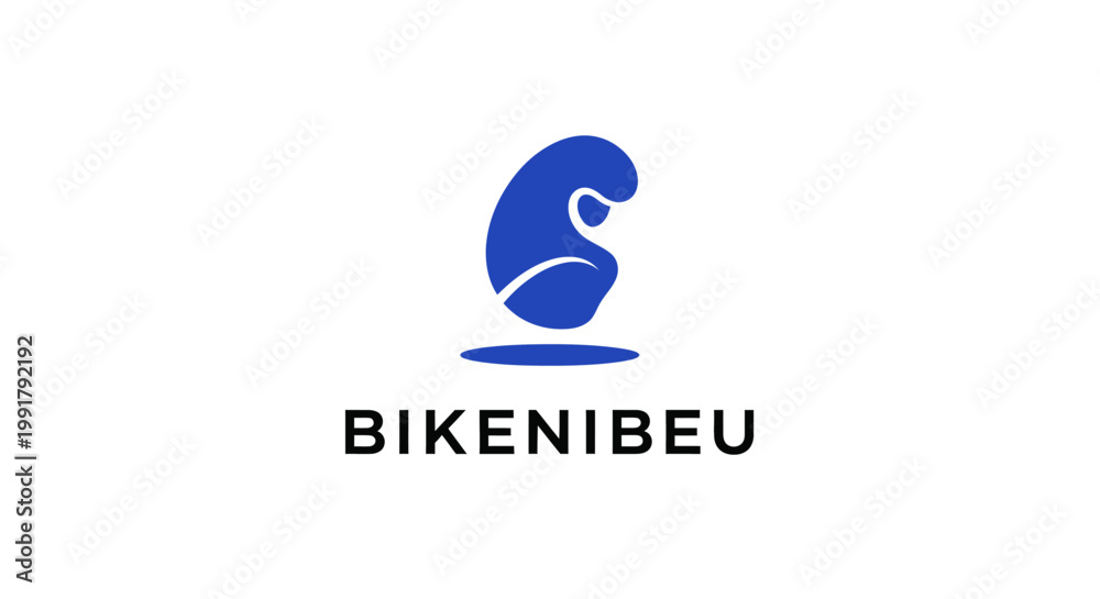 Fototapeta premium Abstract Blue Logo Design for BIKENIBEU Company on White Background.