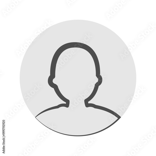 Vector flat illustration in grayscale. Avatar, user profile, person icon, profile picture. Suitable for social media profiles, icons, screensavers and as a template.