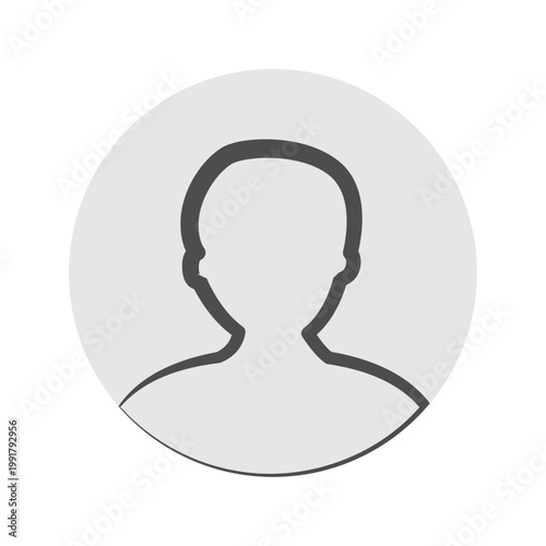 Vector flat illustration in grayscale. Avatar, user profile, person icon, profile picture. Suitable for social media profiles, icons, screensavers and as a template.