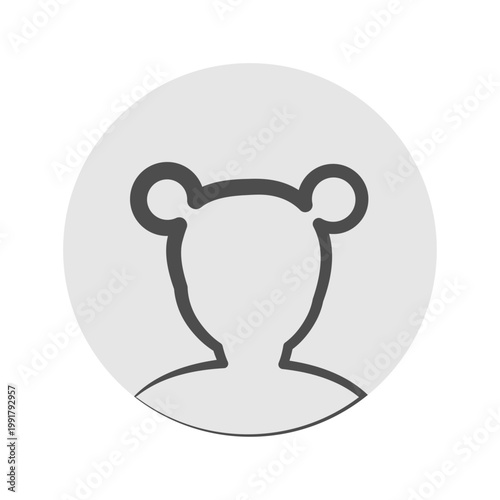Vector flat illustration in grayscale. Avatar, user profile, person icon, profile picture. Suitable for social media profiles, icons, screensavers and as a template.