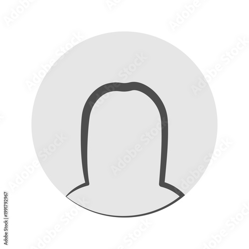 Vector flat illustration in grayscale. Avatar, user profile, person icon, profile picture. Suitable for social media profiles, icons, screensavers and as a template.