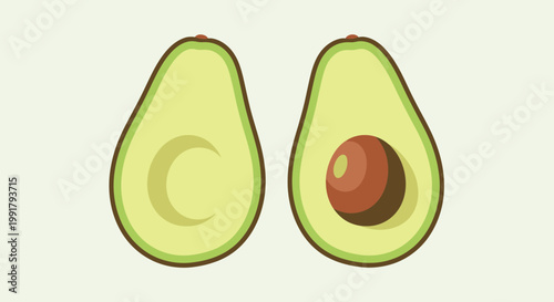 Avocado Fruit Cut Open.