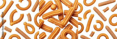 Foto Crispy fried churros isolated on white background high resolution food photograp