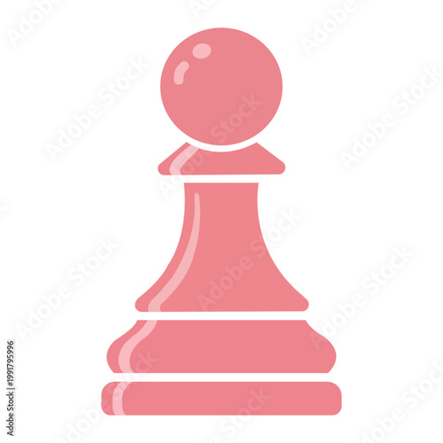 Pink Pawn Icon: A minimalistic depiction of a pink chess pawn, symbolizing strategy, and forward movement in a game of chess.