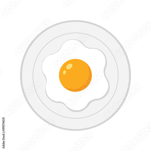 Sunny-Side-Up Delight: A perfectly cooked egg on a pristine plate, showcasing a vibrant yolk and delicately set whites, ready to enhance any culinary experience.