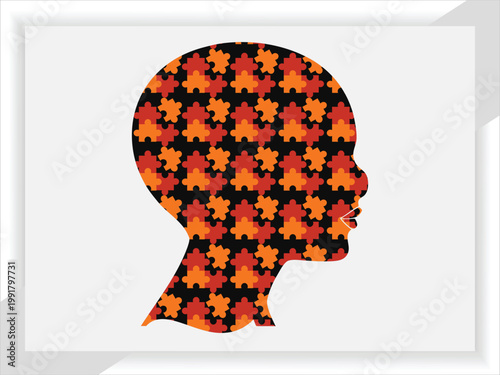 Colorful Puzzle Seamless Brain Pattern Abstract Background Design