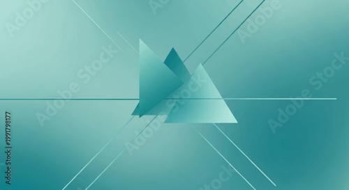 Abstract Geometric Crystal Prism Light Refraction.