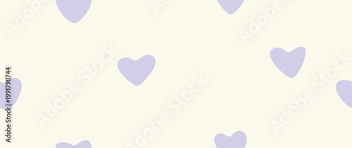 Vector flat illustration. Seamless minimalistic pattern with hearts. Perfect for textile design, screensavers, covers, cards, invitations and posters.