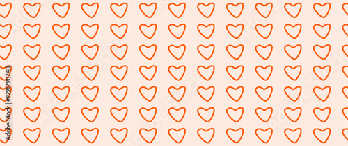 Vector flat illustration. Seamless minimalistic pattern with hearts. Perfect for textile design, screensavers, covers, cards, invitations and posters.