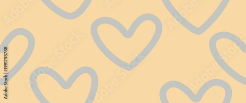 Vector flat illustration. Seamless minimalistic pattern with hearts. Perfect for textile design, screensavers, covers, cards, invitations and posters.