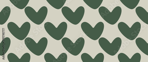 Vector flat illustration. Seamless minimalistic pattern with hearts. Perfect for textile design, screensavers, covers, cards, invitations and posters.